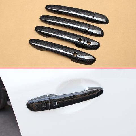 (FOR KEYLESS ENTRY) Carbon Fiber Car Door Handle Cover