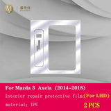 For Mazda 3Axela 2014-2020Car Interior Center console Transparent TPU Protective film Anti-scratch Repair film Accessories Refit