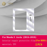 For Mazda 3Axela 2014-2020Car Interior Center console Transparent TPU Protective film Anti-scratch Repair film Accessories Refit