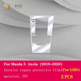 For Mazda 3Axela 2014-2020Car Interior Center console Transparent TPU Protective film Anti-scratch Repair film Accessories Refit