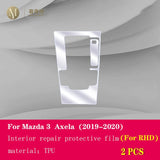 For Mazda 3Axela 2014-2020Car Interior Center console Transparent TPU Protective film Anti-scratch Repair film Accessories Refit