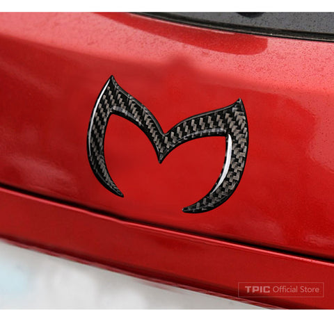 Carbon Fiber "Evil" Mazda Logo Sticker Decal